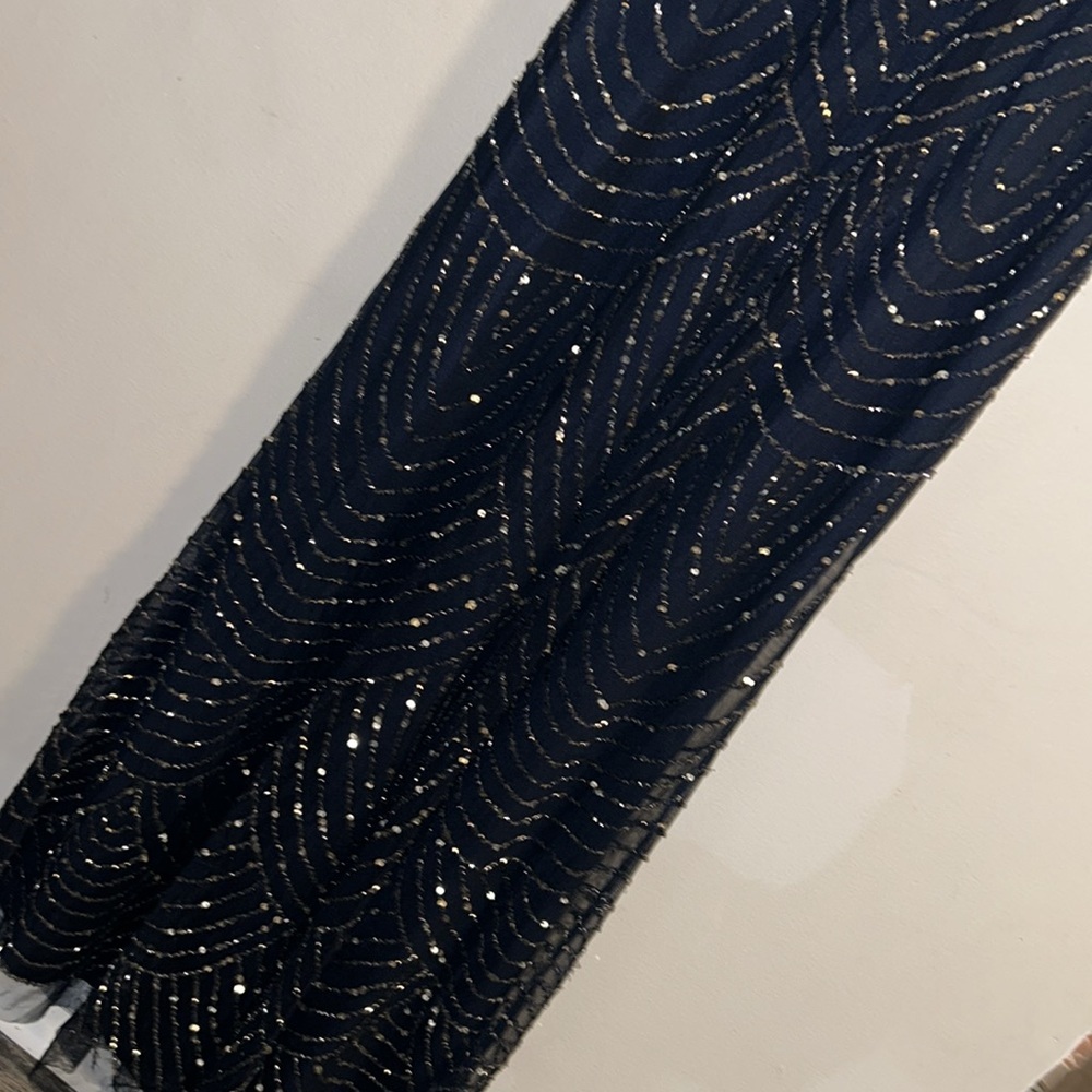 NWT Adrianna Papell Midnight Blue Long Blouson Dress size 6 - Picture 3 of 5